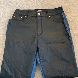 ADIKA HALF JEAN AND LEATHER PANTS